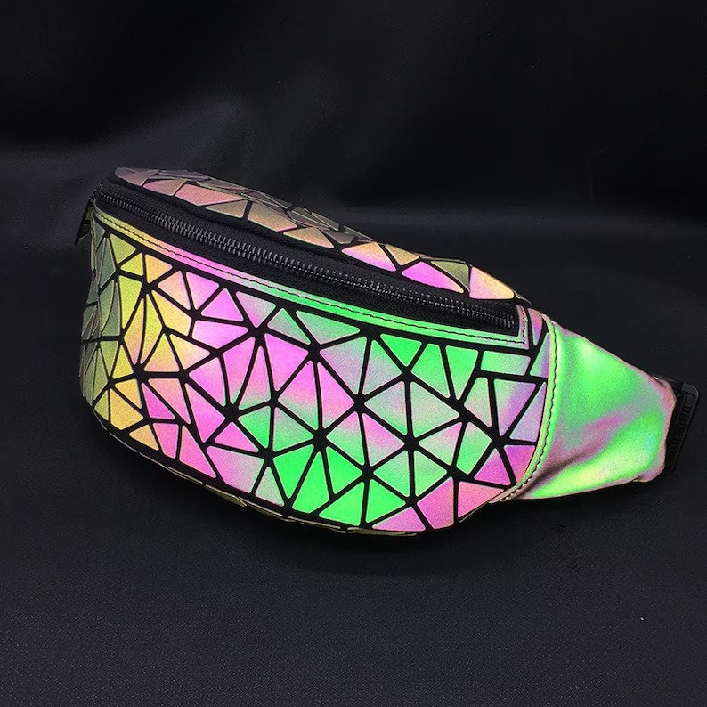 Reflective Geometric Fanny Pack