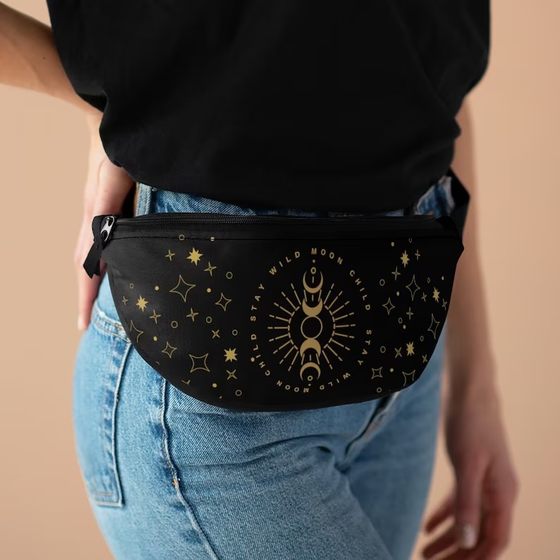 Witchy Bag Moon Pouch Stay Wild Moon Child Celestial Purse Cute Fanny Pack Custom Fanny Pack Bum Bag